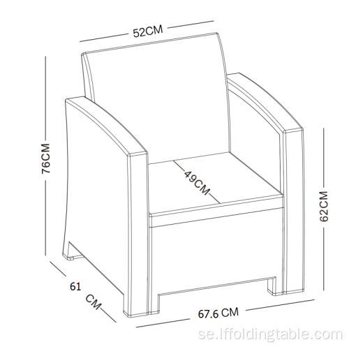 4-sits (2: a ålder) PP-soffaset utomhus